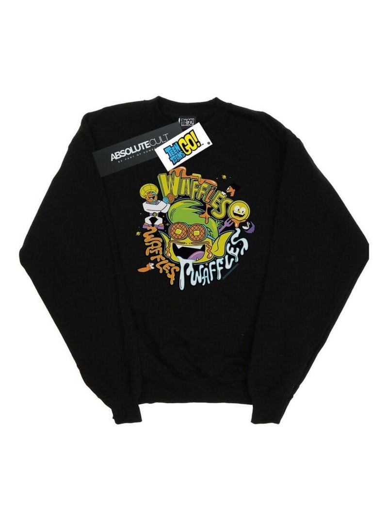 DC Comics - Sweat TEEN TITANS GO WAFFLE MANIA Noir - Kiabi