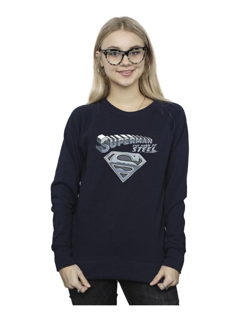 DC Comics - Sweat THE MAN OF STEEL Bleu marine - Kiabi