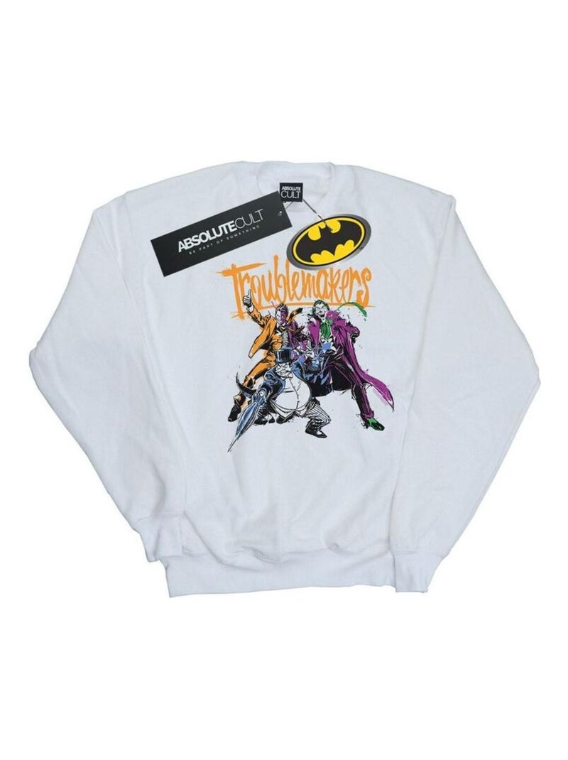 DC Comics - Sweat TROUBLEMAKERS Blanc - Kiabi
