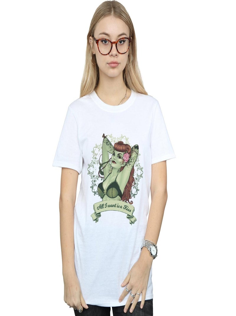 DC Comics - T-shirt ALL WANT IS A KISS Blanc - Kiabi
