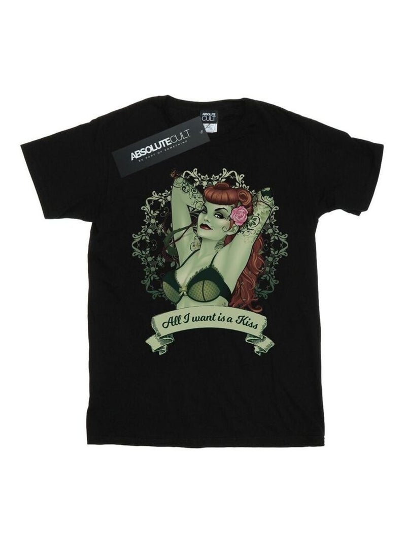 DC Comics - T-shirt ALL WANT IS A KISS Noir - Kiabi