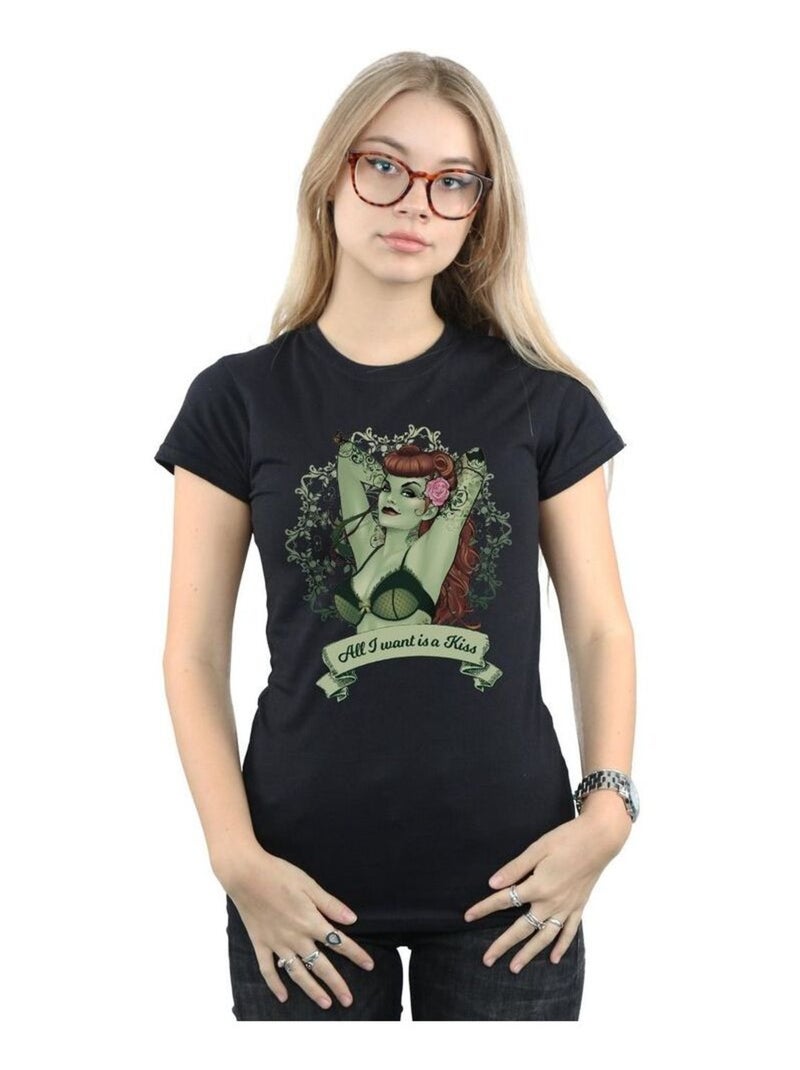 DC Comics - T-shirt ALL WANT IS A KISS Noir - Kiabi