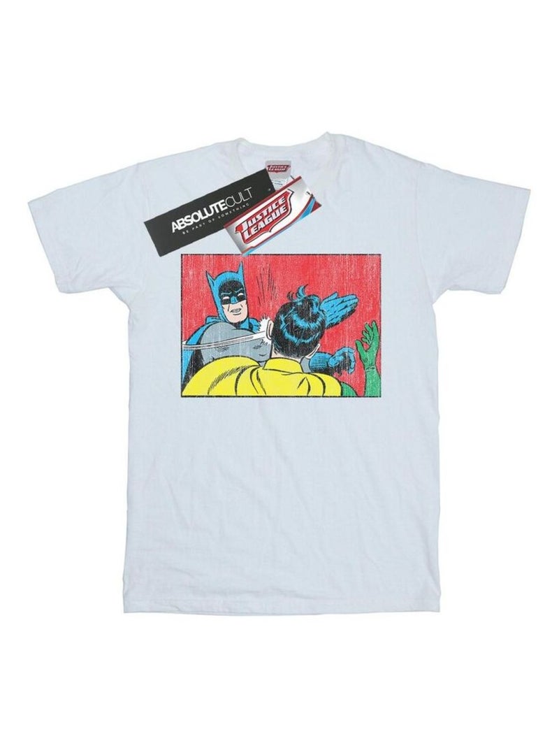 DC Comics - T-shirt BATMAN ROBIN SLAP Blanc - Kiabi