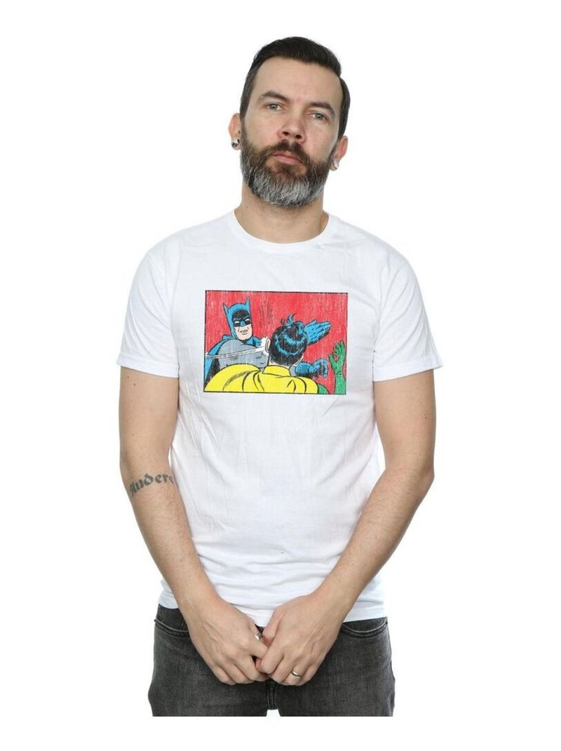 DC Comics - T-shirt BATMAN ROBIN SLAP Blanc - Kiabi