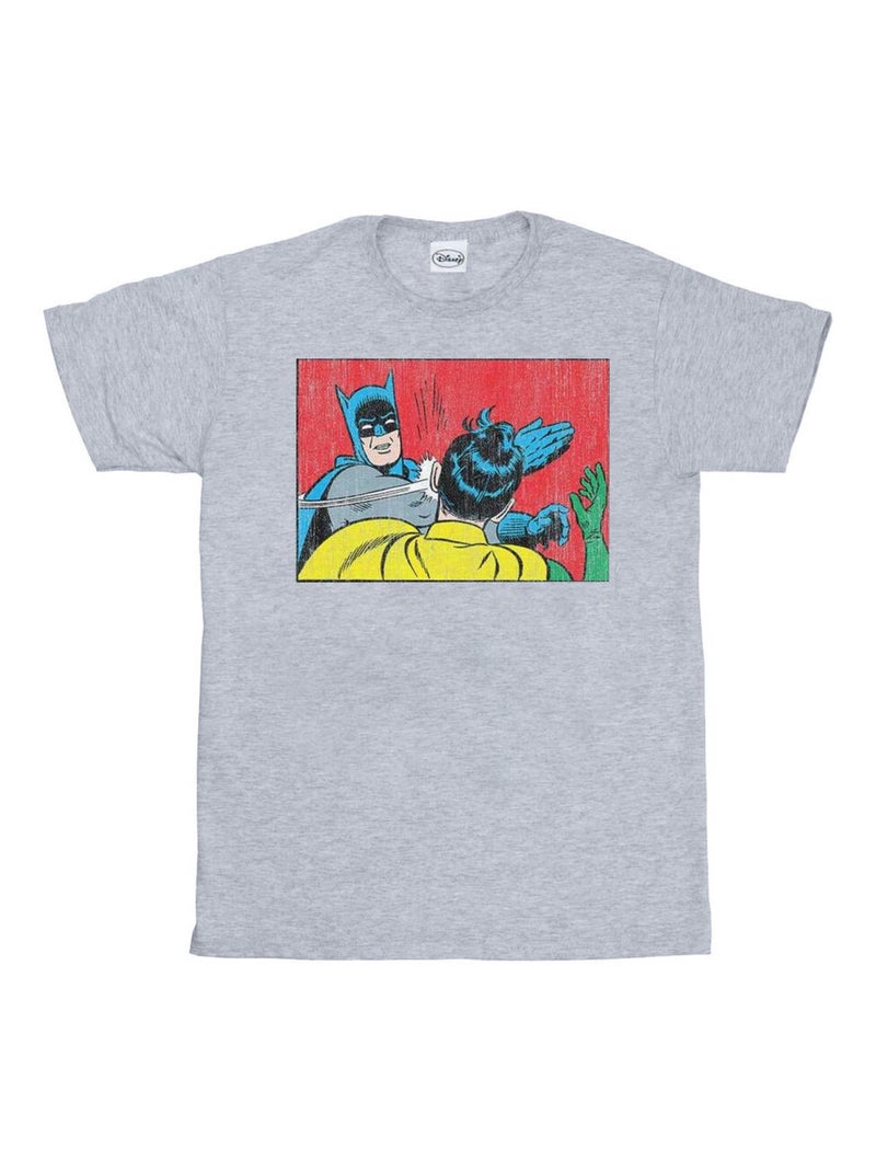 DC Comics - T-shirt BATMAN ROBIN SLAP Gris chiné - Kiabi
