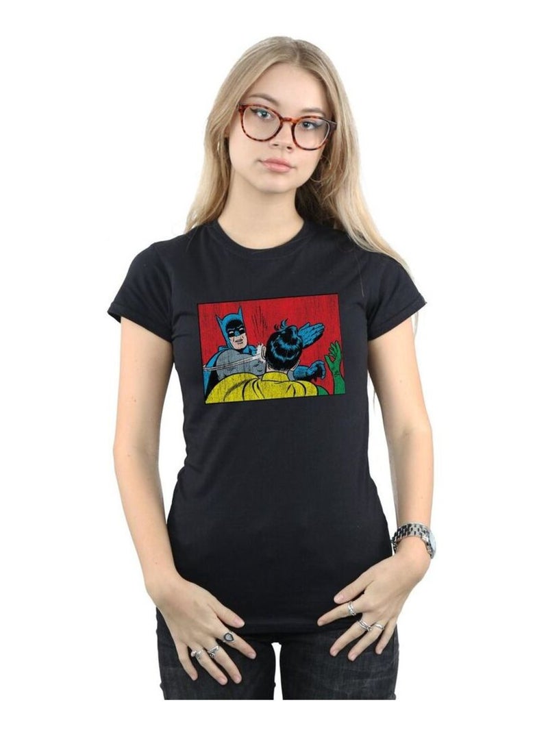 DC Comics - T-shirt BATMAN ROBIN SLAP Noir - Kiabi