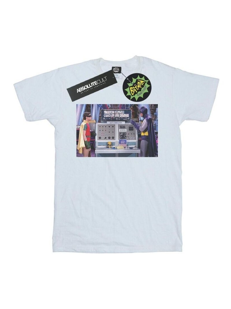 DC Comics - T-shirt BATMAN TV SERIES BATCOMPUTER Blanc - Kiabi
