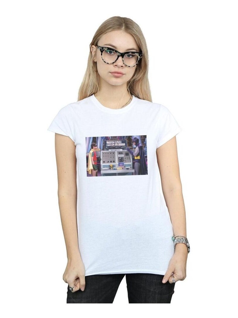 DC Comics - T-shirt BATMAN TV SERIES BATCOMPUTER Blanc - Kiabi
