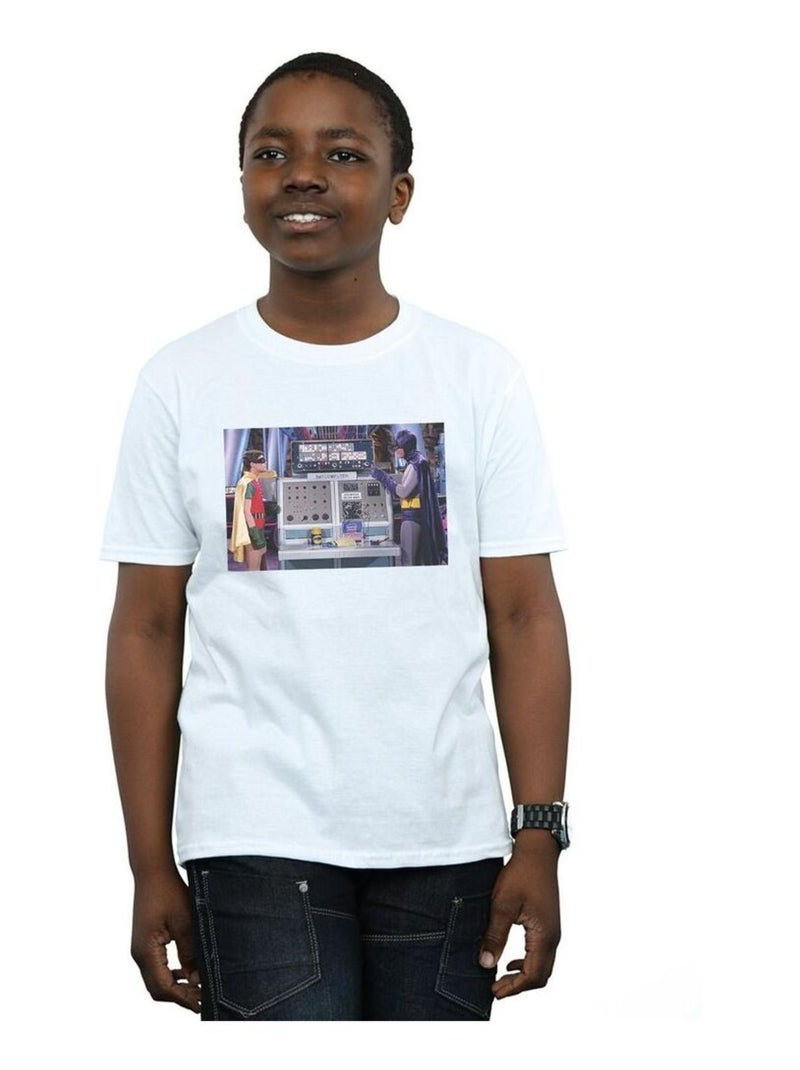 DC Comics - T-shirt BATMAN TV SERIES BATCOMPUTER Blanc - Kiabi