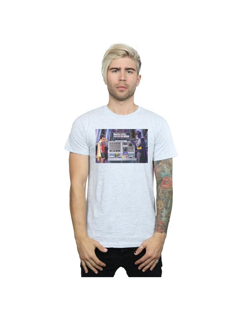 DC Comics - T-shirt BATMAN TV SERIES BATCOMPUTER Gris chiné - Kiabi