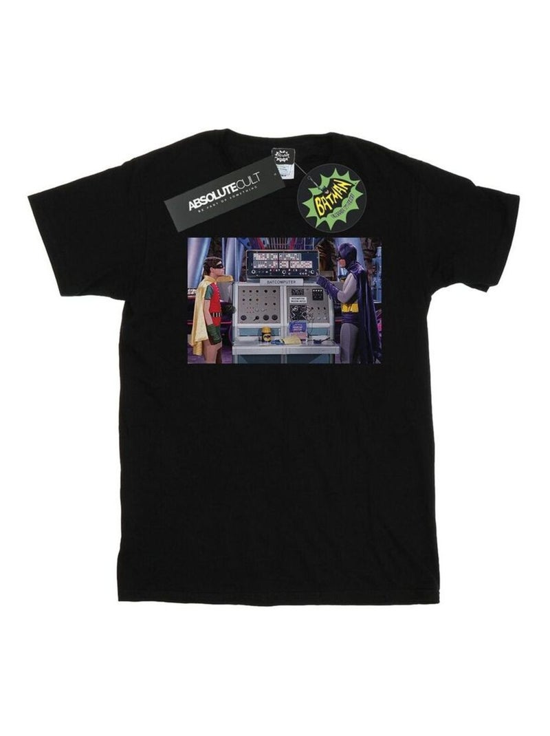 DC Comics - T-shirt BATMAN TV SERIES BATCOMPUTER Gris chiné - Kiabi