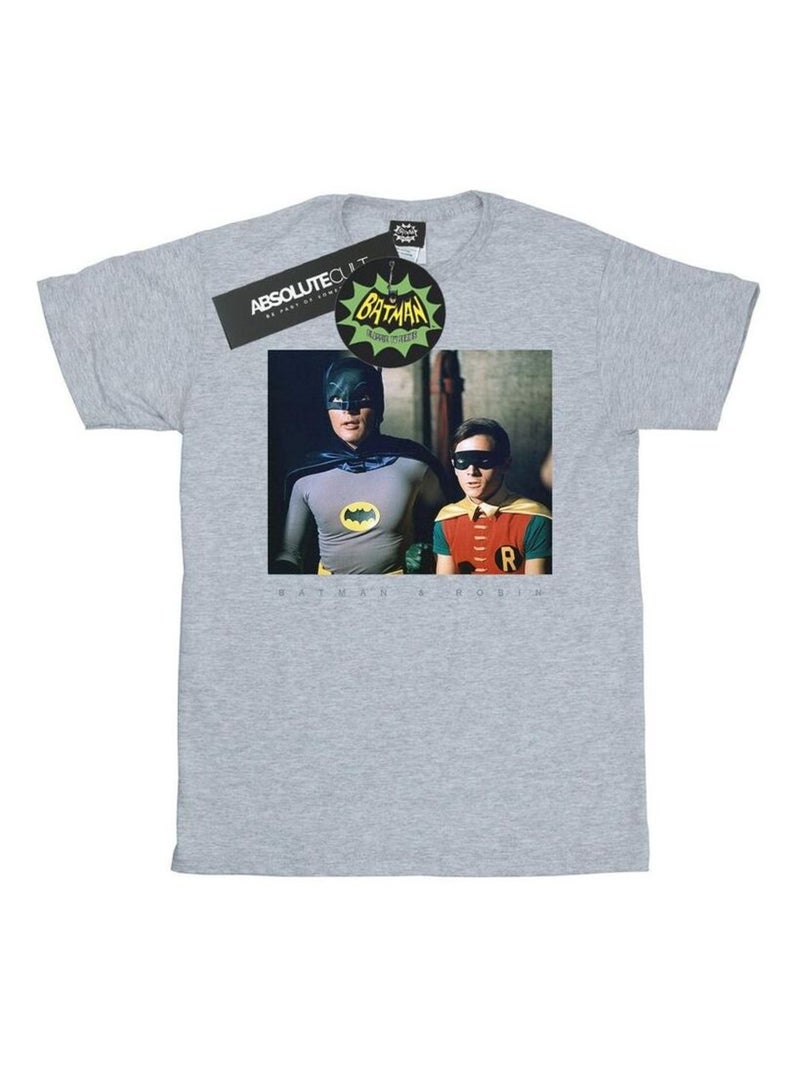 DC Comics - T-shirt BATMAN TV SERIES DYNAMIC DUO Gris chiné - Kiabi