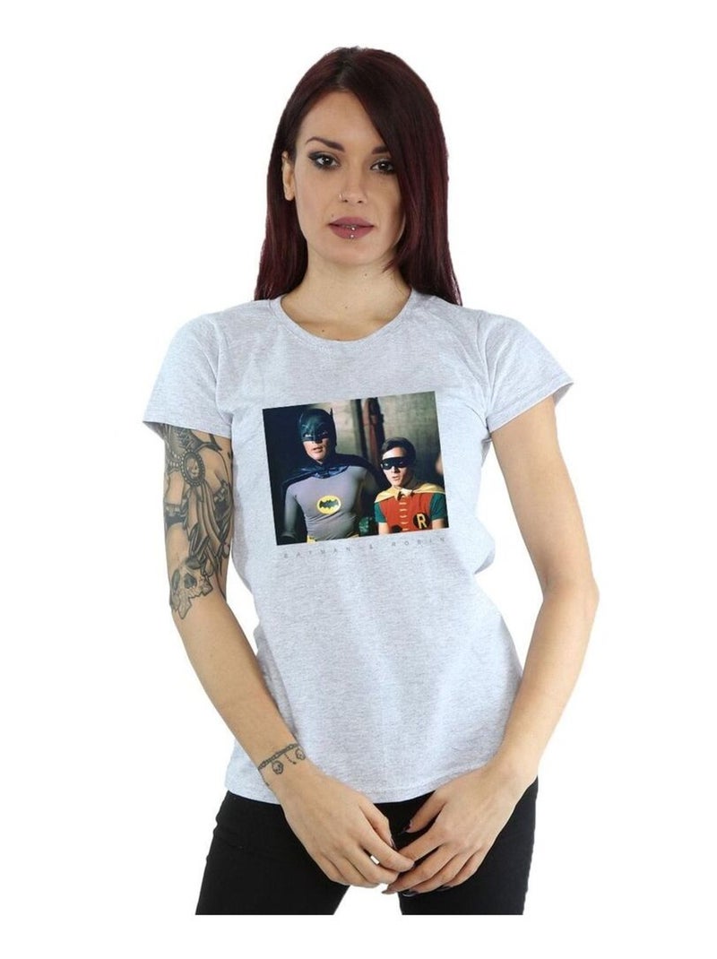 DC Comics - T-shirt BATMAN TV SERIES DYNAMIC DUO Gris chiné - Kiabi