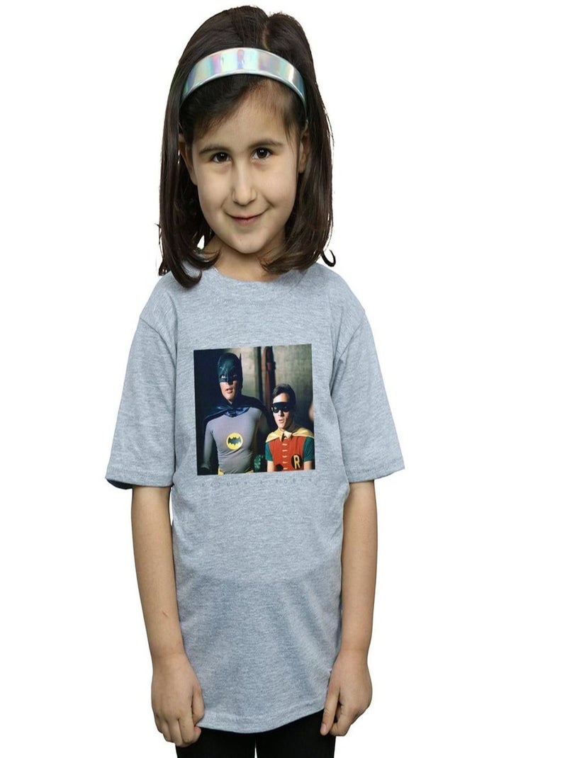 DC Comics - T-shirt BATMAN TV SERIES DYNAMIC DUO Gris chiné - Kiabi
