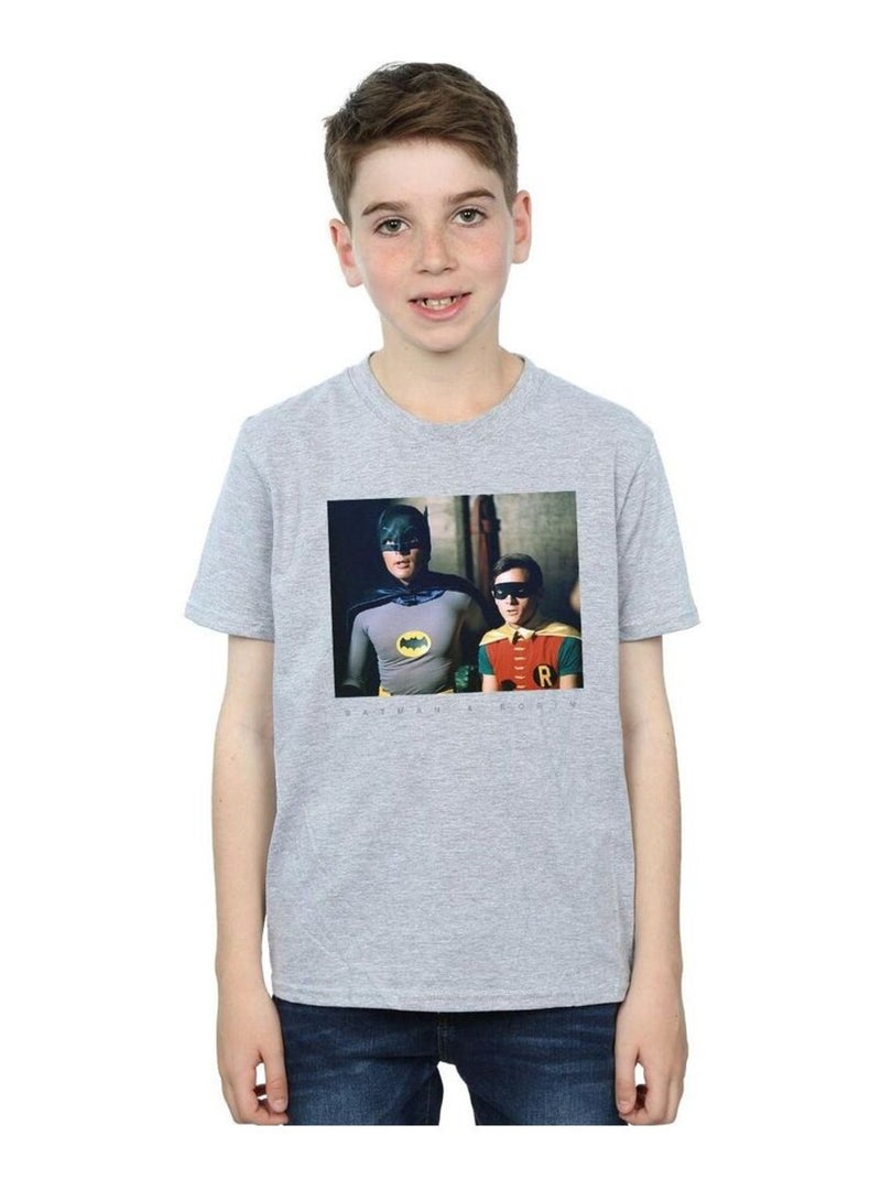 DC Comics - T-shirt BATMAN TV SERIES DYNAMIC DUO Gris chiné - Kiabi