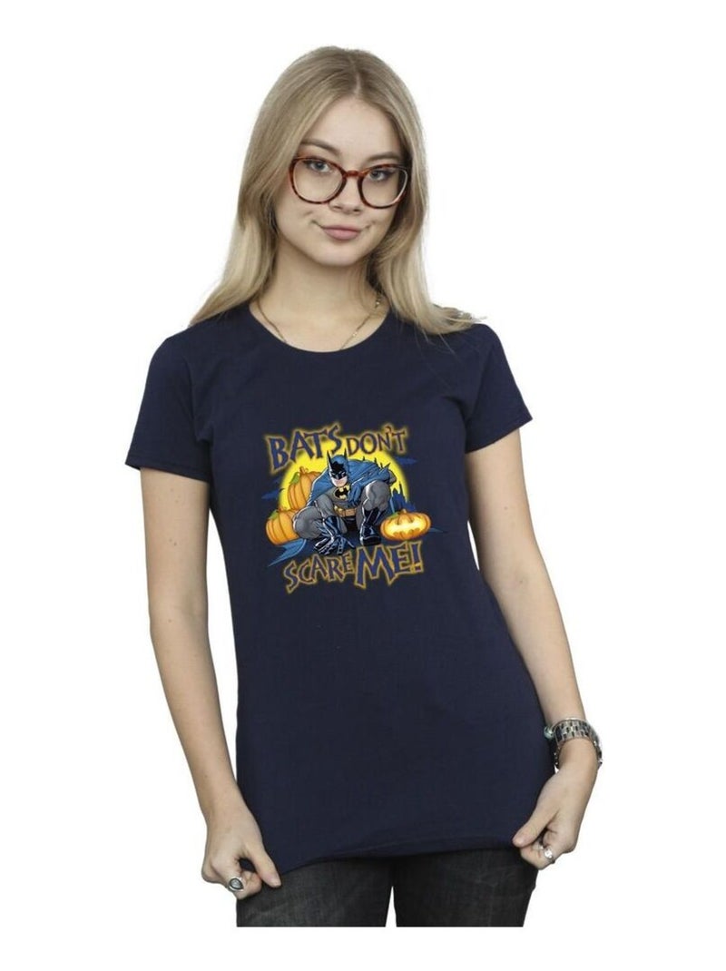 DC Comics - T-shirt BATS DON'T SCARE ME Bleu marine - Kiabi