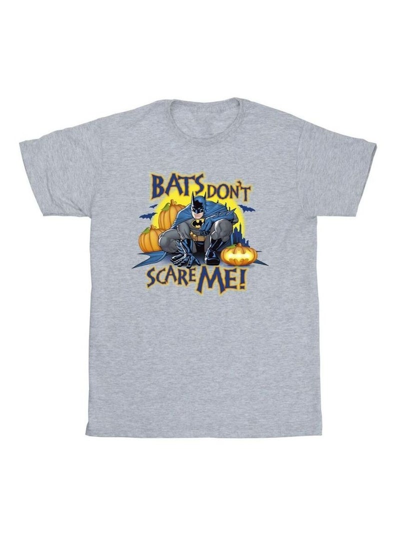 DC Comics - T-shirt BATS DON'T SCARE ME Gris chiné - Kiabi