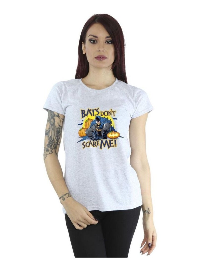 DC Comics - T-shirt BATS DON'T SCARE ME Gris chiné - Kiabi