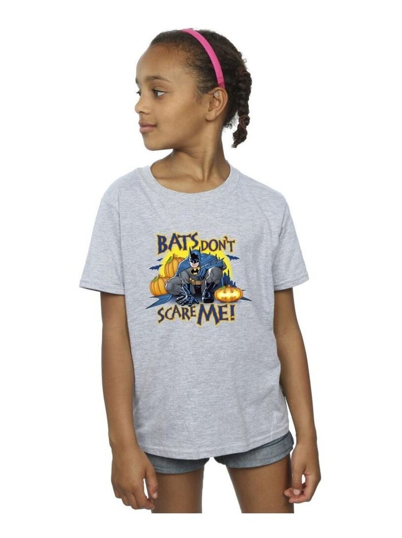 DC Comics - T-shirt BATS DON'T SCARE ME Gris chiné - Kiabi