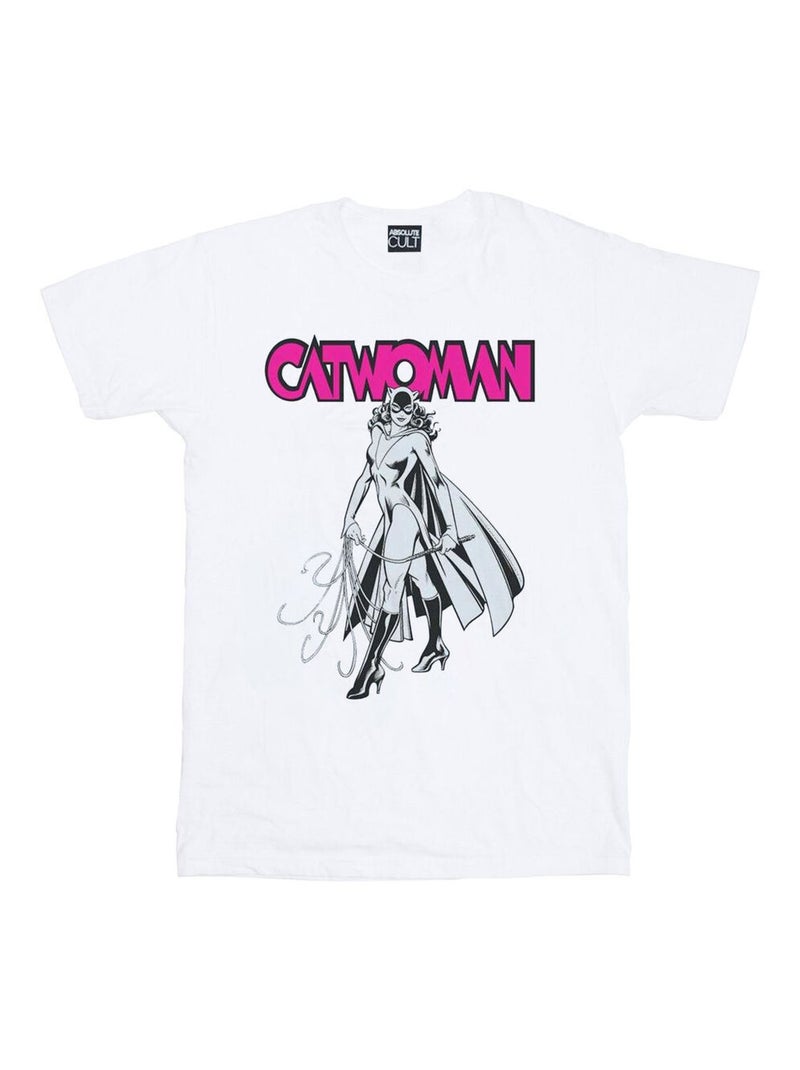 DC Comics - T-shirt CATWOMAN WHIP Blanc - Kiabi