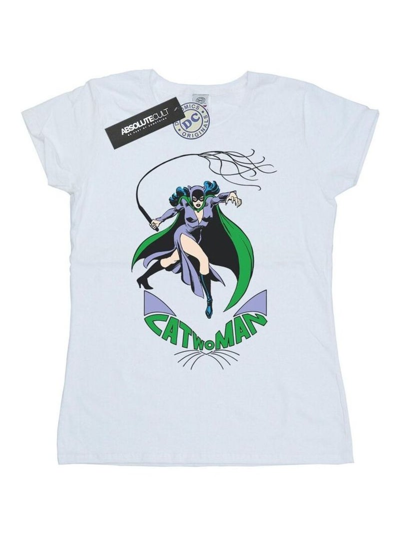 DC Comics - T-shirt CATWOMAN WHIP Blanc - Kiabi