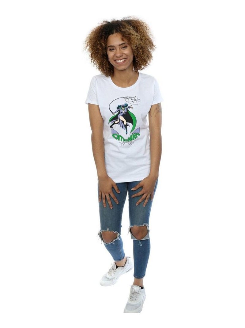 DC Comics - T-shirt CATWOMAN WHIP Blanc - Kiabi