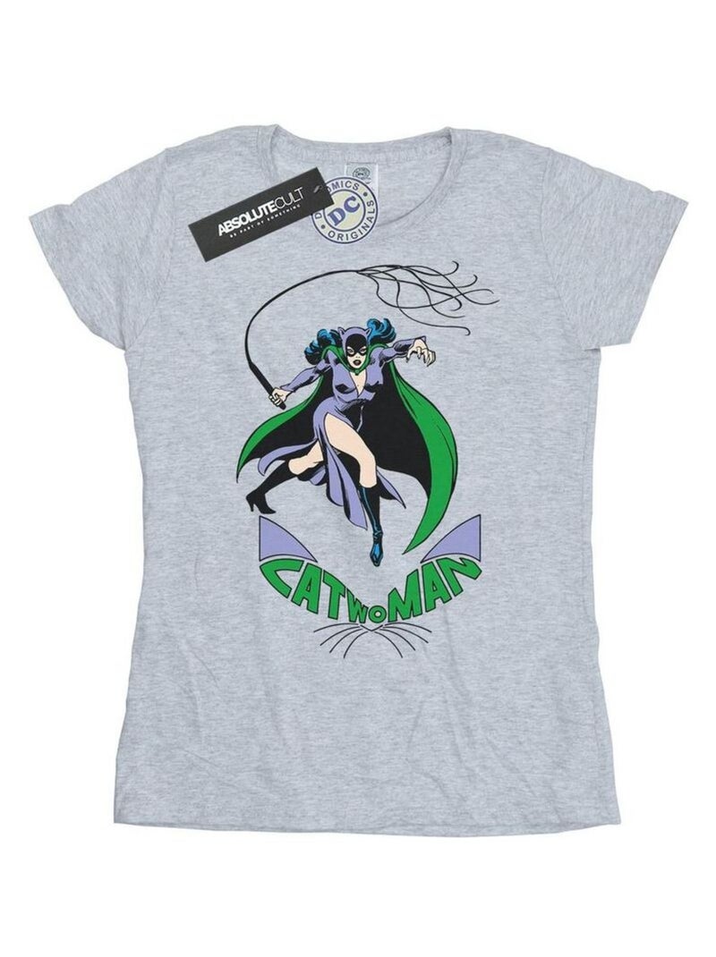 DC Comics - T-shirt CATWOMAN WHIP Gris chiné - Kiabi