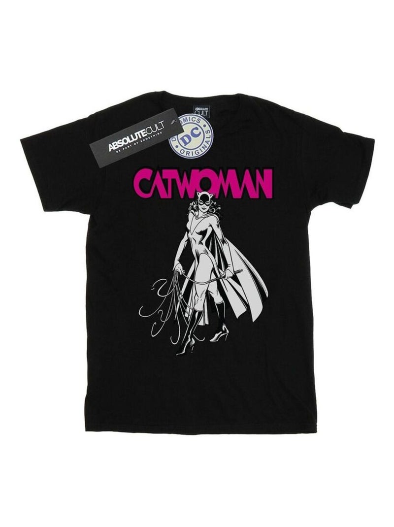 DC Comics - T-shirt CATWOMAN WHIP Noir - Kiabi