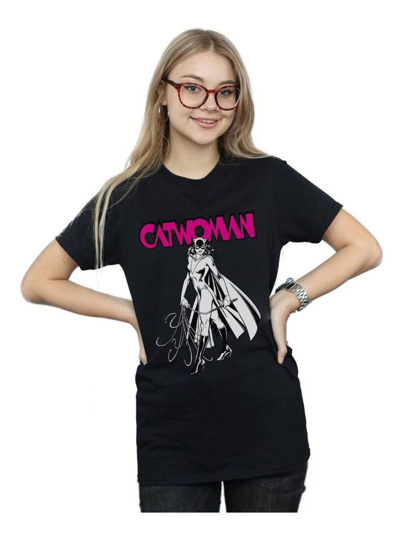 DC Comics - T-shirt CATWOMAN WHIP Noir - Kiabi
