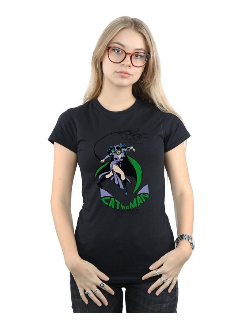 DC Comics - T-shirt CATWOMAN WHIP Noir - Kiabi