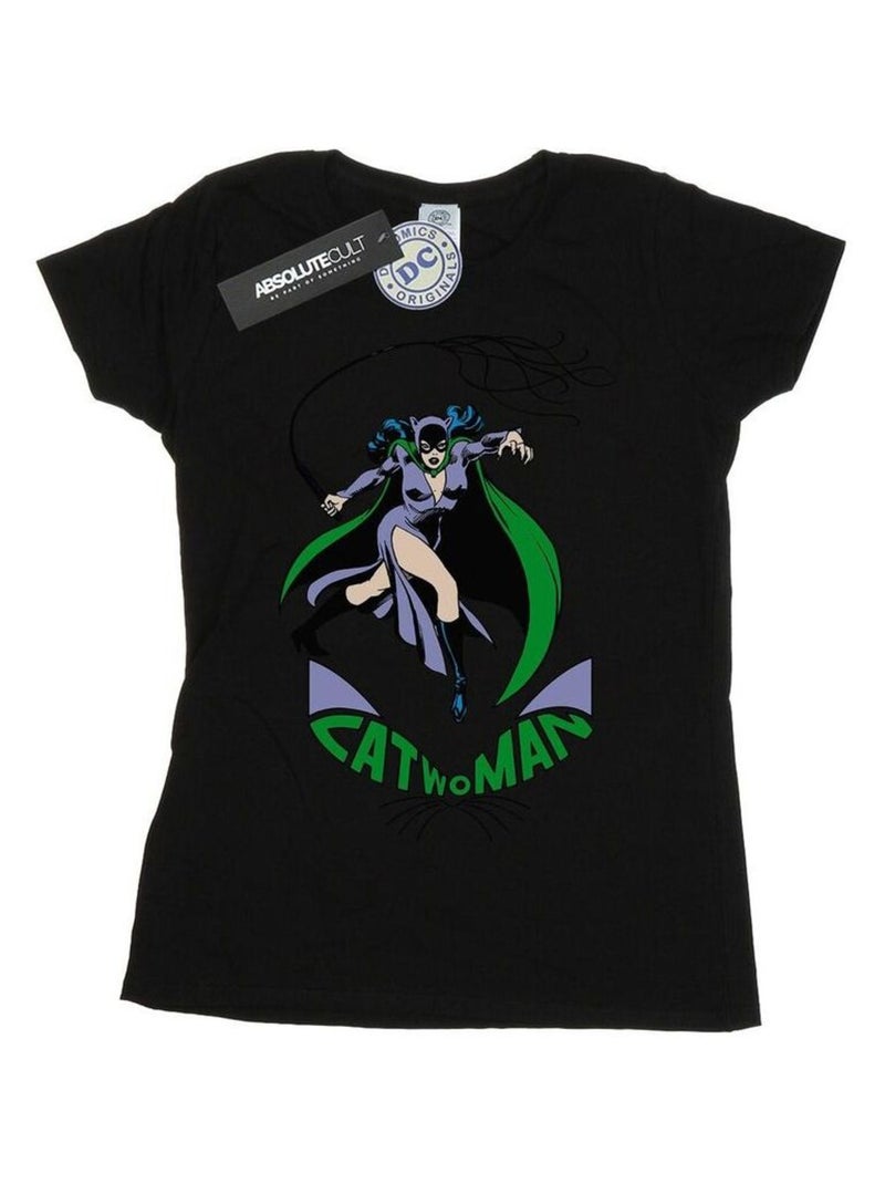 DC Comics - T-shirt CATWOMAN WHIP Noir - Kiabi