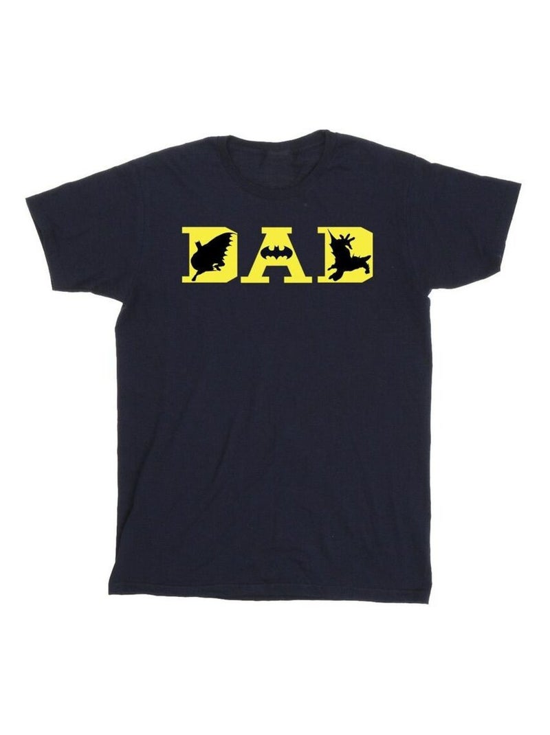 DC Comics - T-shirt DAD WITH BAT ICONS Bleu marine - Kiabi