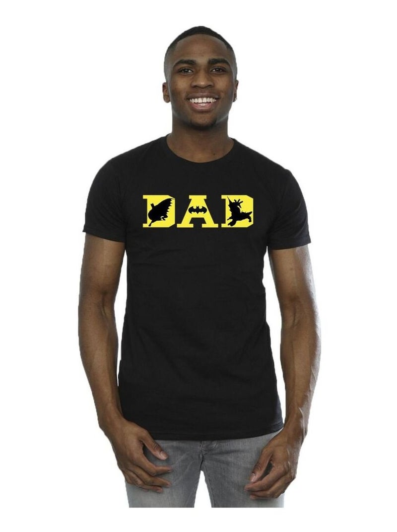 DC Comics - T-shirt DAD WITH BAT ICONS Noir - Kiabi