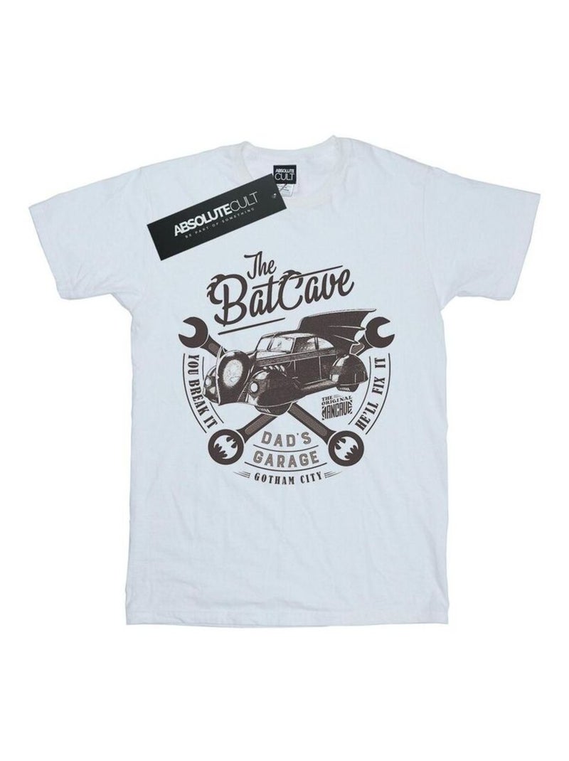 DC Comics - T-shirt DAD'S GARAGE Blanc - Kiabi
