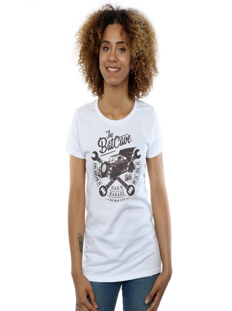 DC Comics - T-shirt DAD'S GARAGE Blanc - Kiabi
