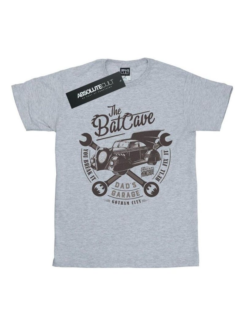 DC Comics - T-shirt DAD'S GARAGE Gris chiné - Kiabi