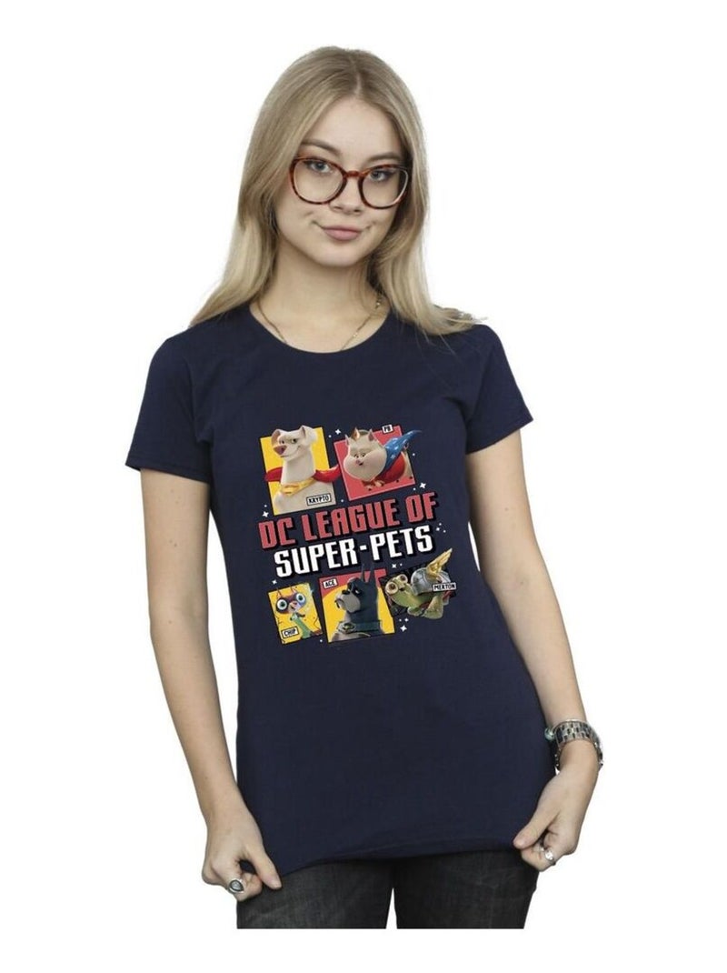DC Comics - T-shirt DC LEAGUE OF SUPER-PETS Bleu marine - Kiabi