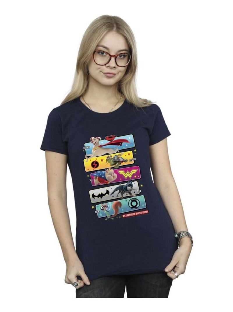 DC Comics - T-shirt DC LEAGUE OF SUPER-PETS Bleu marine - Kiabi