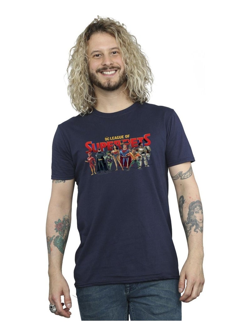 DC Comics - T-shirt DCS DC LEAGUE OF SUPER-PETS Bleu marine - Kiabi