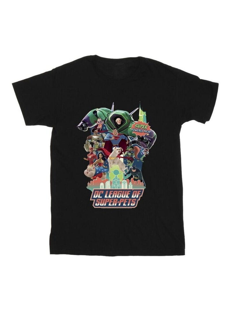 DC Comics - T-shirt DCS DC LEAGUE OF SUPER-PETS SUPER POWERED PACK Noir - Kiabi