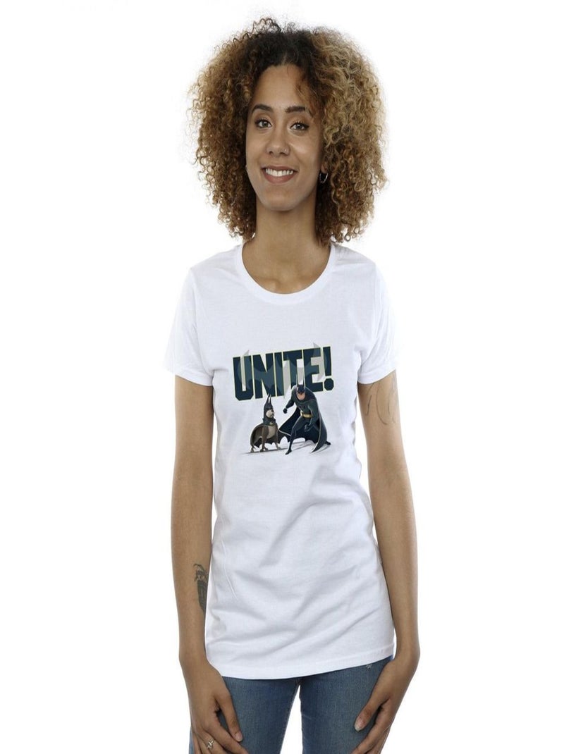 DC Comics - T-shirt DCS DC LEAGUE OF SUPER-PETS UNITE PAIR Blanc - Kiabi