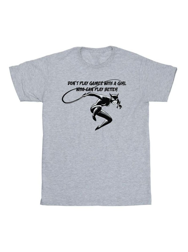 DC Comics - T-shirt DON'T PLAY GAMES Gris chiné - Kiabi