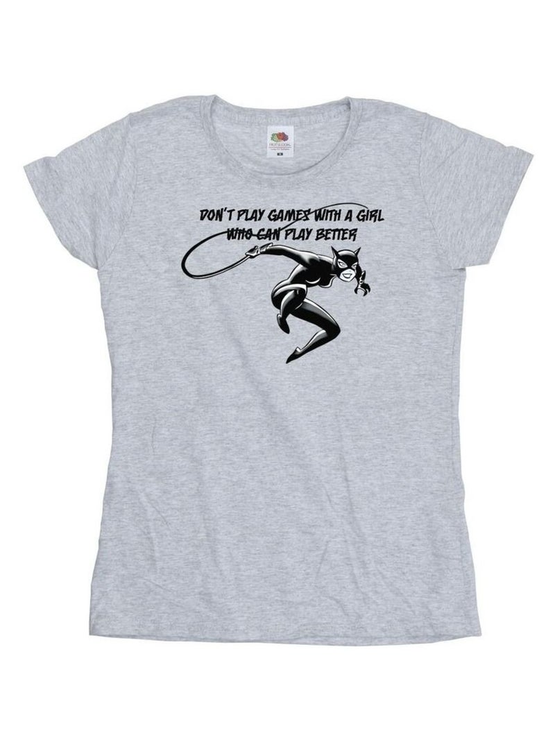 DC Comics - T-shirt DON'T PLAY GAMES Gris chiné - Kiabi
