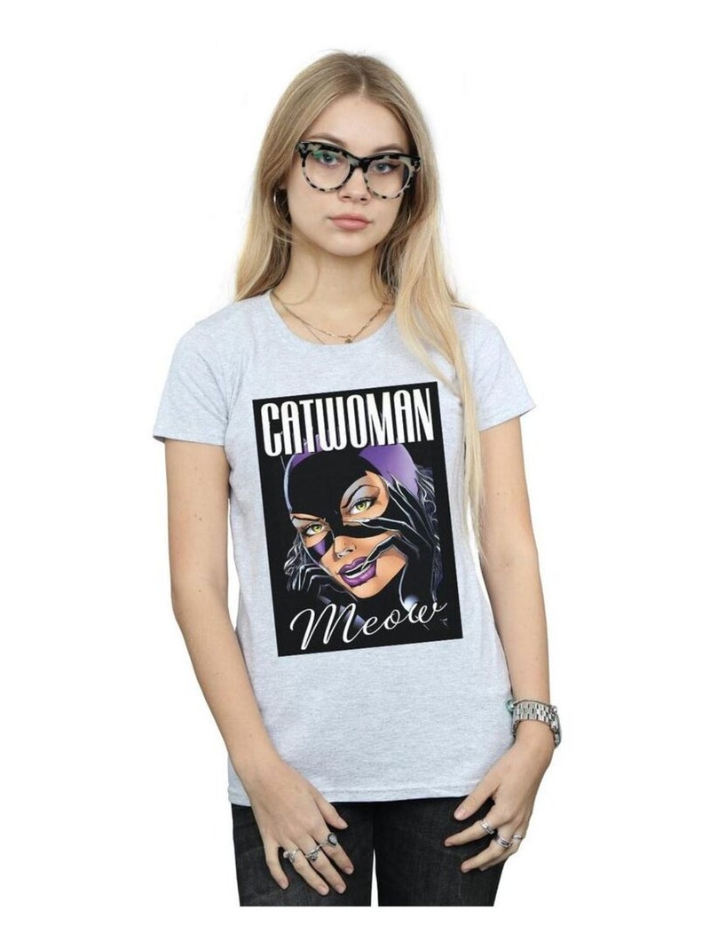 DC Comics - T-shirt FELINE FATALE Gris chiné - Kiabi