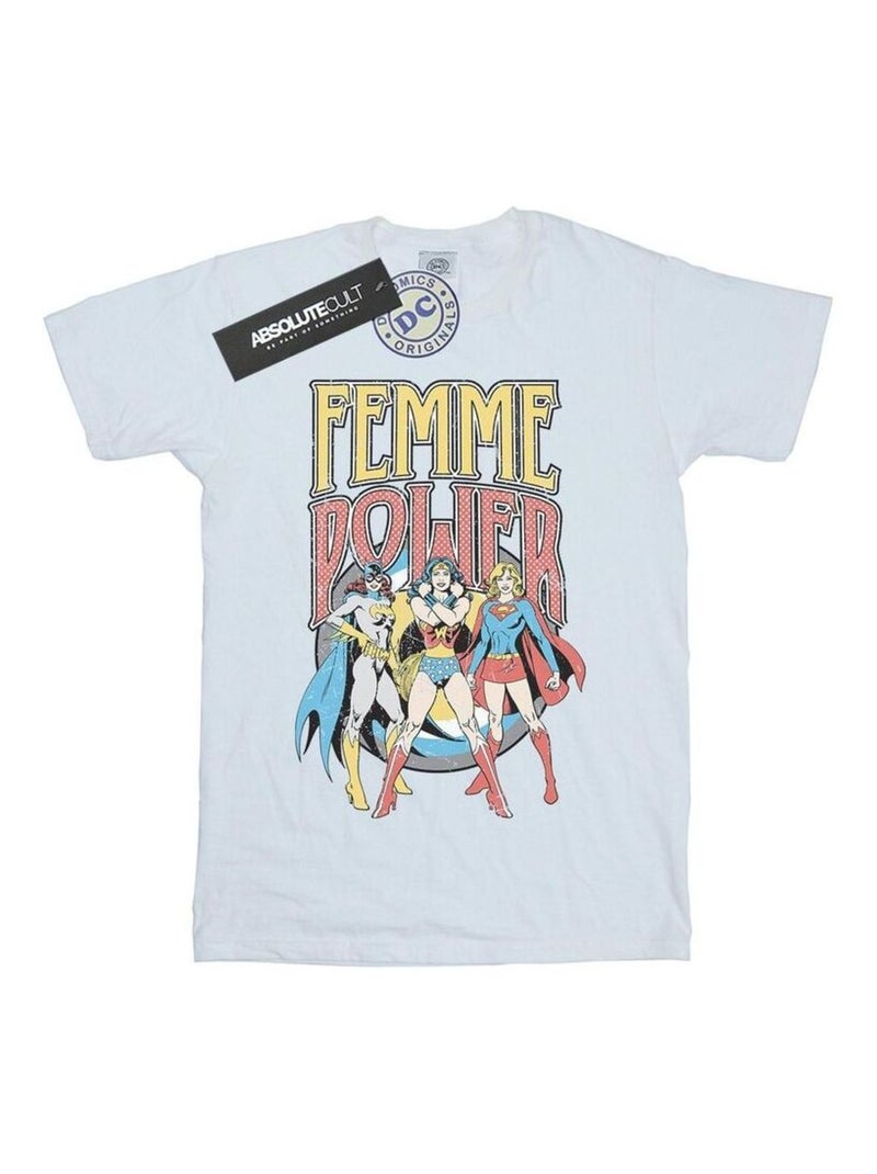 DC Comics - T-shirt FEMME POWER Blanc - Kiabi
