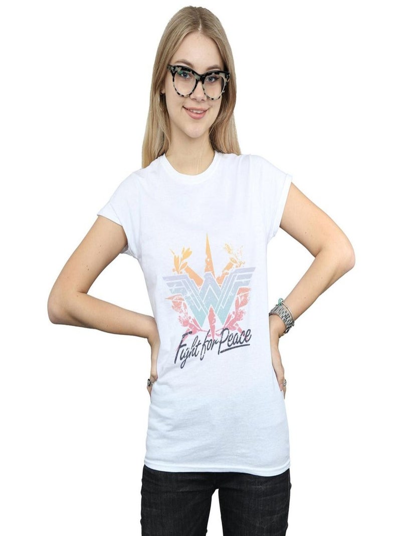 DC Comics - T-shirt FIGHT FOR PEACE Blanc - Kiabi