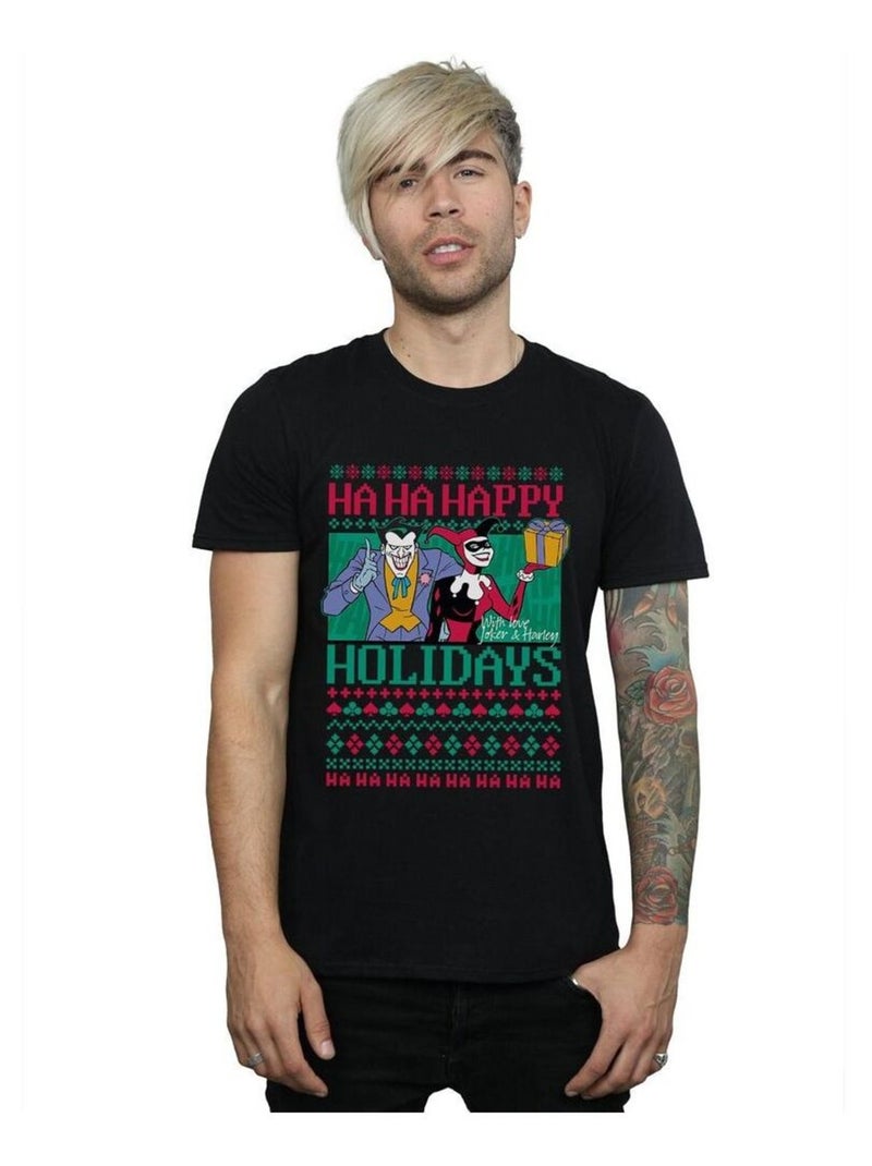 DC Comics - T-shirt HA HA HAPPY HOLIDAYS Noir - Kiabi