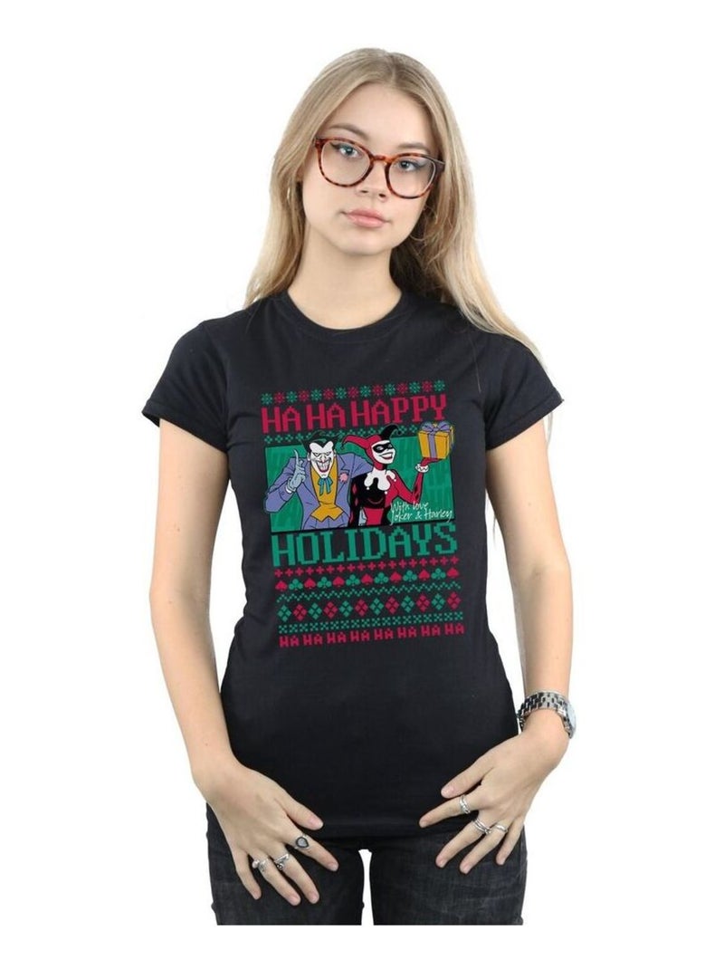DC Comics - T-shirt HA HA HAPPY HOLIDAYS Noir - Kiabi