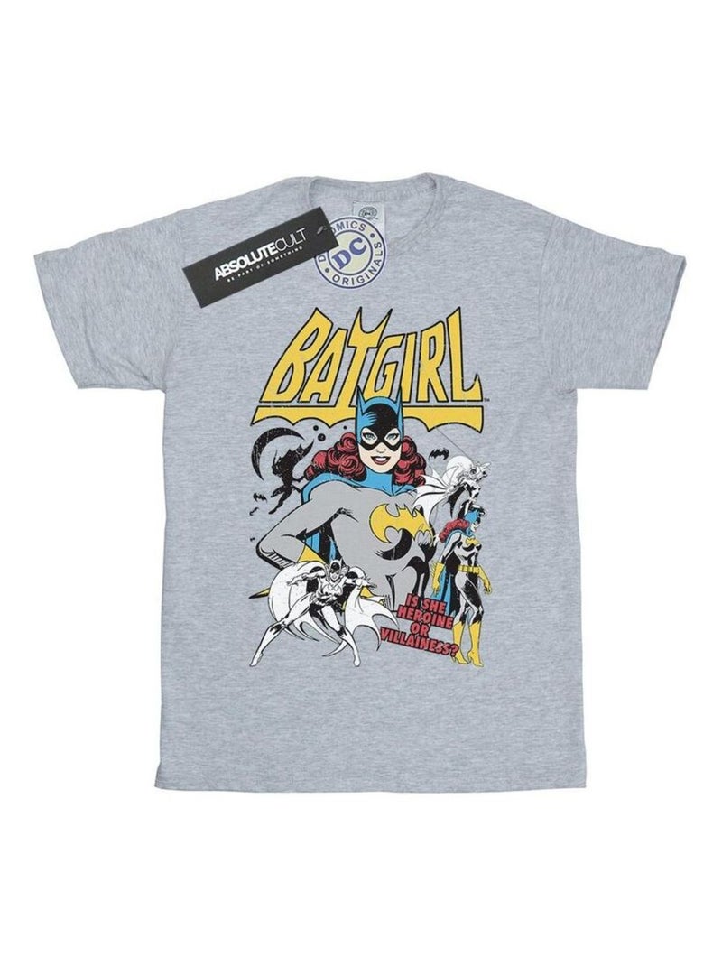 DC Comics - T-shirt HEROINE OR VILLAINESS Gris chiné - Kiabi