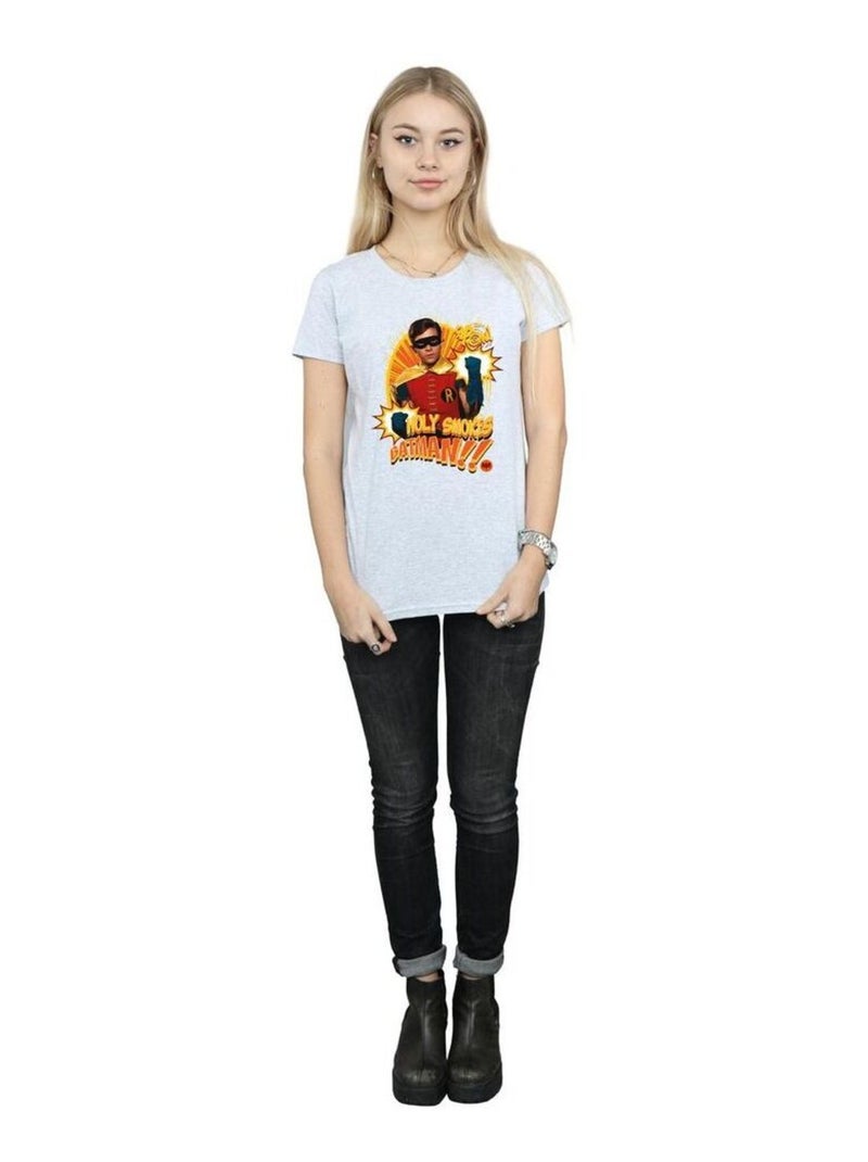 DC Comics - T-shirt HOLY SMOKES Gris chiné - Kiabi